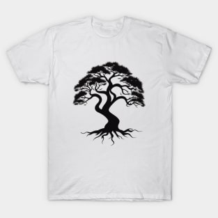 Silhouetted Tree: Modern Black Design T-Shirt